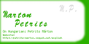 marton petrits business card